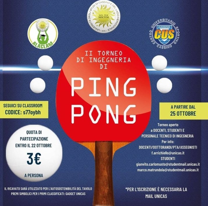 IL TORNEO DI INGEGNERIA DI PING PONG